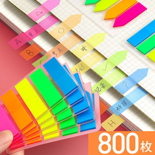 Colorful PET fluorescent sticky notes N times stickers student office mark bookmark instructions note notes index stickers wholesale