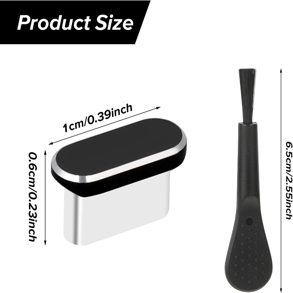 Telefon Toz Koruma Tıpası Seti USB C Toz Koruma Tıpası iPhone 15 / 16 için Toz Koruma Temizleme Seti