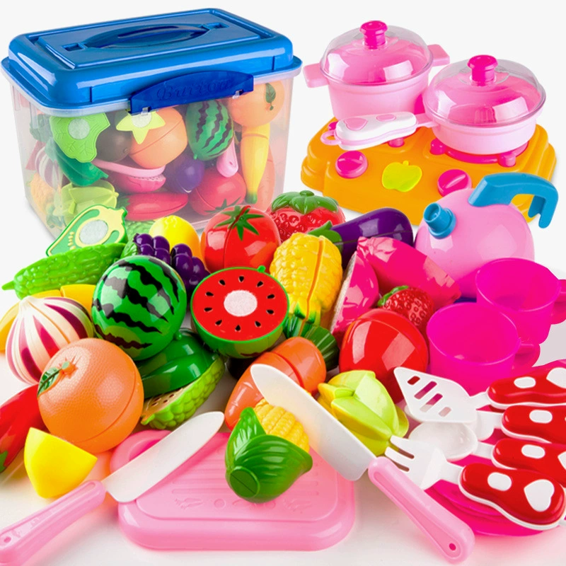 Детский набор игрушек для ролевых игр, имитация резки, пластиковый набор игрушек для пиццы с фруктами и овощами.