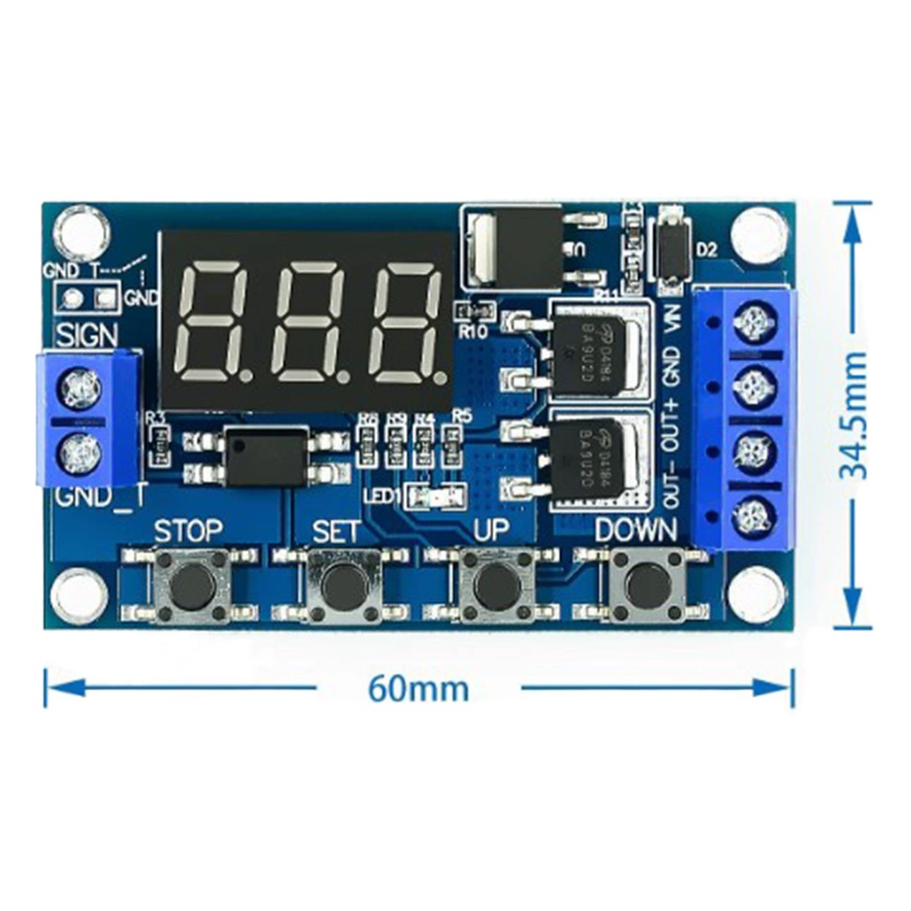 Схема переключателя задержки цикла триггера двойная панель управления трубкой MOS вместо релейного модуля 12 24 В