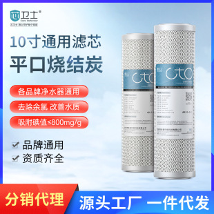 Water Purifier Cto Compressed Sintered Activated Carbon Filter Element 10inch Carbon Rod Filtration Water Purifier Accessories Coconut Shell Activated Carbon