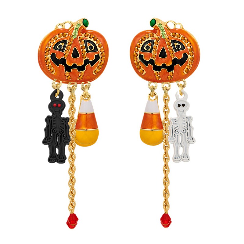 欧米のファッションはハロウィーンのかぼちゃのペンダントのイヤリングのフリンジの創意の個性の長いタイプはダイヤモンドの耳飾りを入れます。|undefined