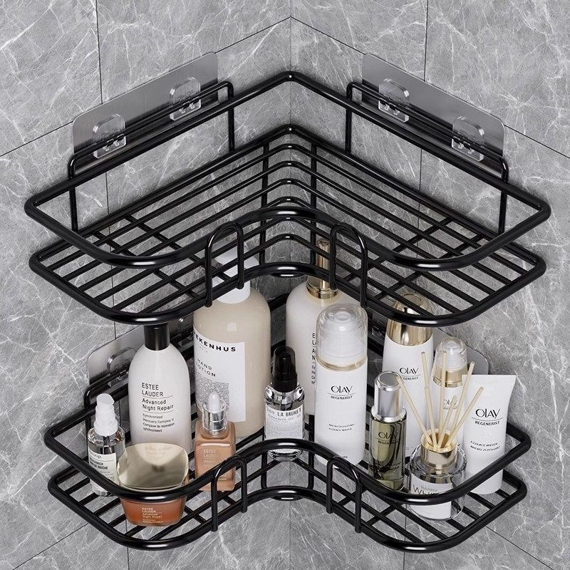 Bathroom Punch-Free Corner Storage Rack Bathroom Toilet Triangle Storage Rack Wall-Mounted Toilet Independent Station