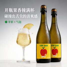 苹果味汽泡酒低度5度女士甜型白葡萄酒批发一件代发批发起泡酒