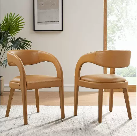 现代简约单人扶手椅设计师实木休闲椅轻奢围椅极简餐椅异形四脚椅