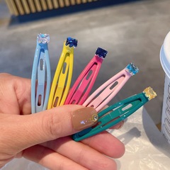 韓国の夏のドーパミンカラフルな角砂糖オイルドロップヘアピン韓国風かわいいベーシック超光沢のあるヘアピン前髪クリップ