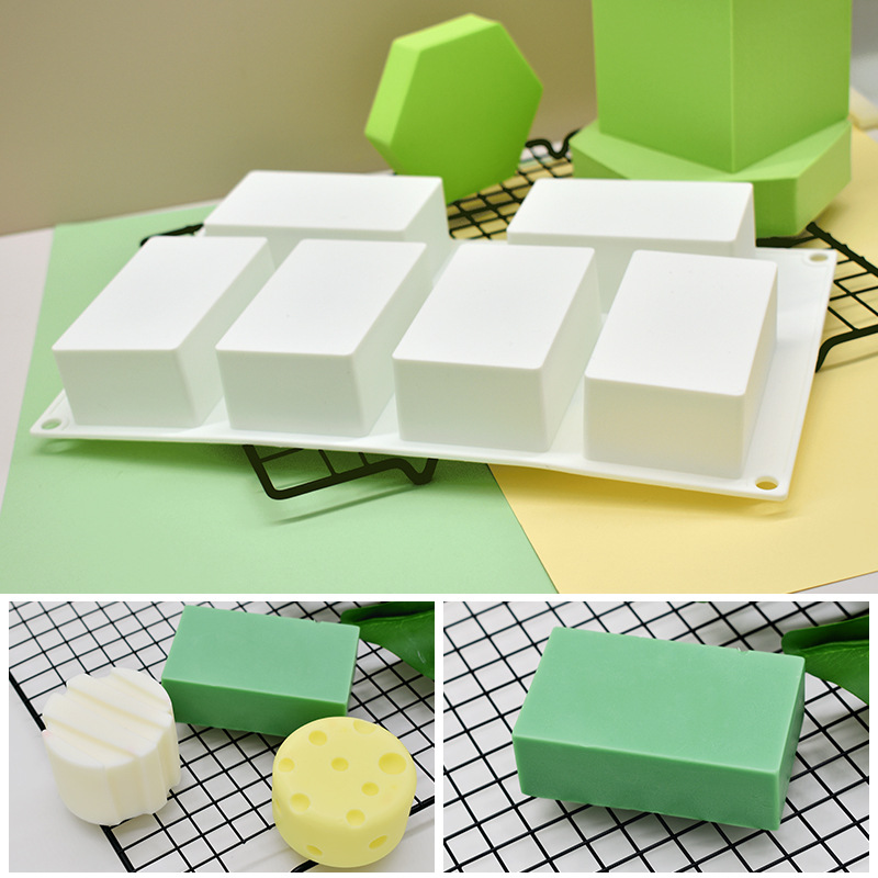 6连慕斯蛋糕模具长方形法式方块烘焙DIY香薰蜡烛手工皂模具巧克力