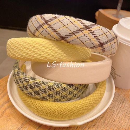 Goose yellow sweet solid color headband Korean high-end high-cranial pressure hairpin summer new headband