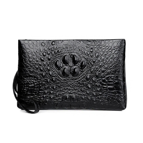 New bags men's crocodile pattern clutch bag men's bag casual fashion envelope bag clutch bag soft leather bag wallet