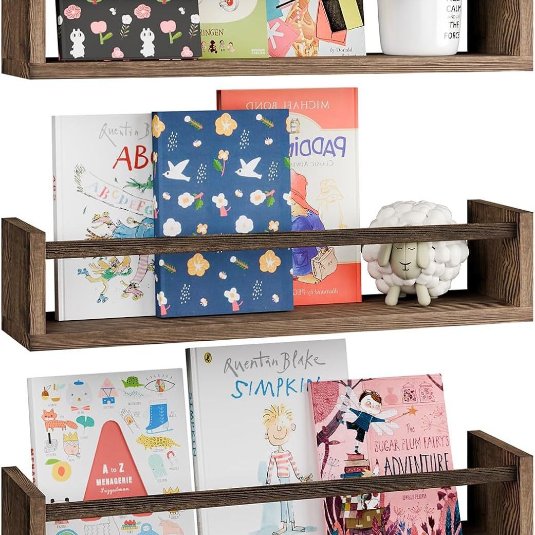 Estantes de pared de madera maciza Estantes de pared para libros y revistas Estantes de libros ilustrados Estantes de cocina de pared Estantes de almacenamiento y almacenamiento