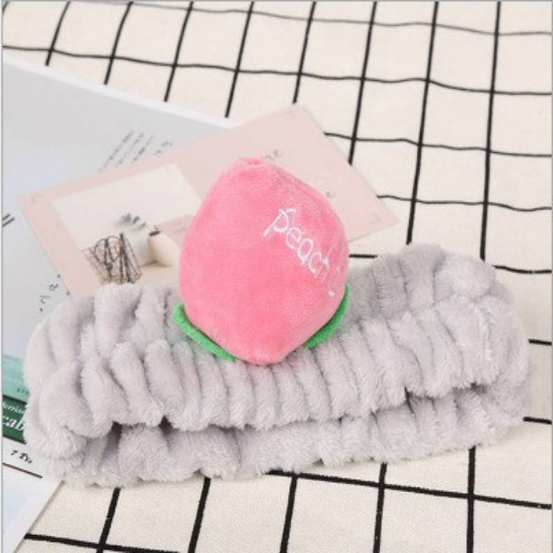 Estilo coreano Internet celebridad fruta melocotón rojo banda de pelo femenino lavado de cara maquillaje borde ancho diadema accesorios para el cabello de dibujos animados al por mayor