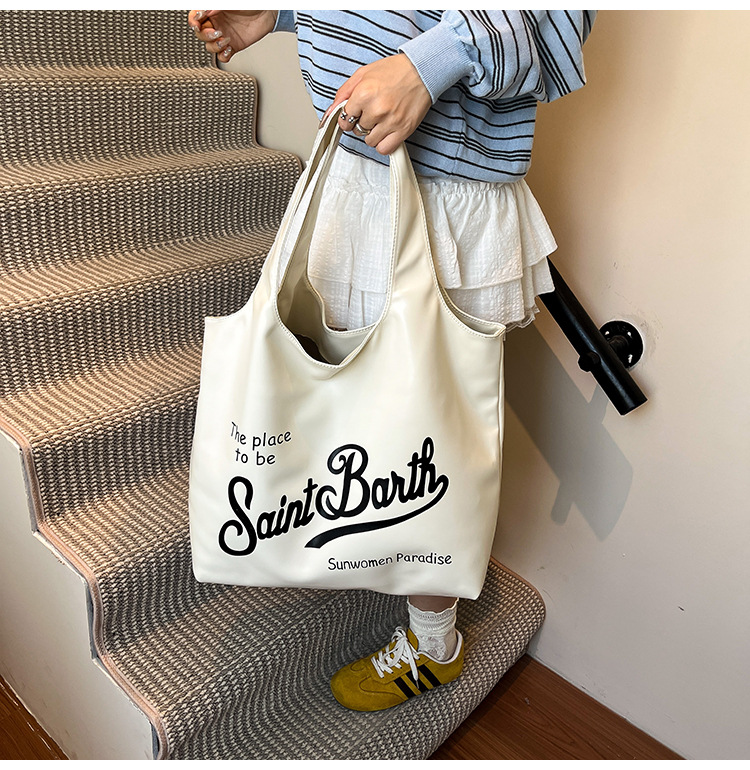 Large-capacity single-shoulder bag for women, 2025 new style, fashionable, casual and versatile tote bag, letter niche design handbag undefined