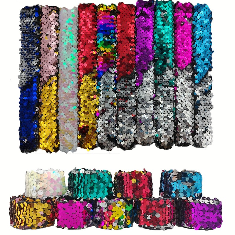 Cross-Border Amazon Two-Color Sequin Mermaid Snap Ring Bracelet Jewelry Wristband Children's Wholesale Holiday Gift