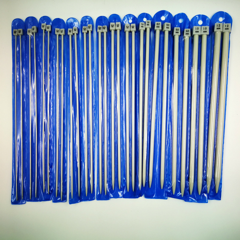 Herramienta de tejido Aguja de suéter de aluminio de un solo cabezal Aguja de barra de aluminio Aguja de bufanda Aguja de suéter de pintura en aerosol de aluminio Aguja de barra de una sola punta