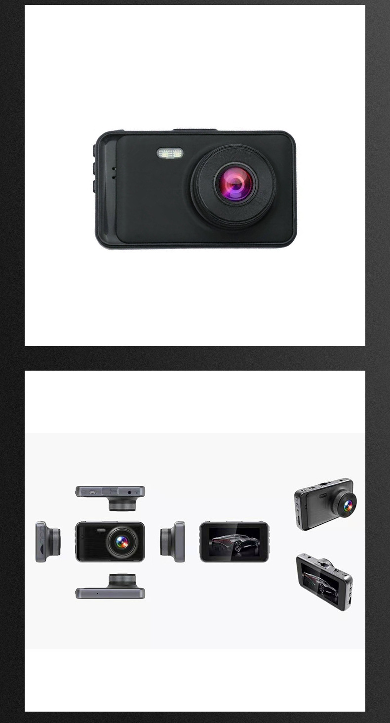 Cross-Border Dashcam Window Suction Cup Mount for Single Camera Car Night Vision High-Definition Wide-Angle Monitor