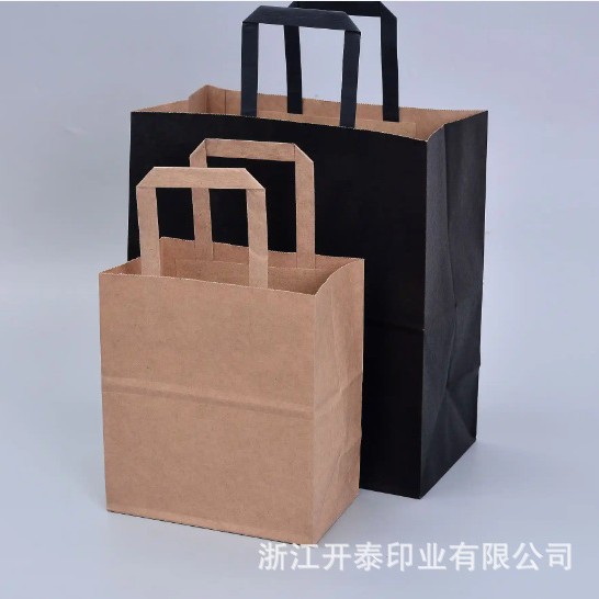 生产厂家可按要求制作彩色印刷牛皮纸折角手挽手提纸袋子