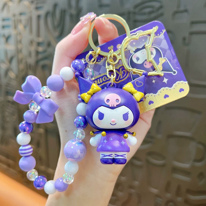 Sanrio, браслет из настоящего бисера, ключи от машины, сумка для ключей, кулон, аксессуар, подарок на день рождения
