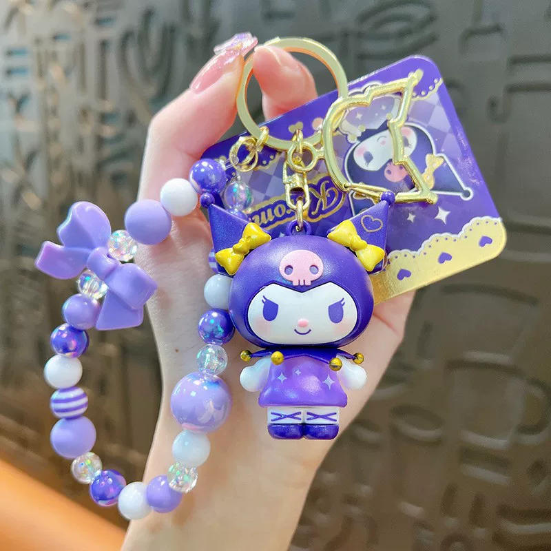 Sanrio, браслет из настоящего бисера, ключи от машины, сумка для ключей, кулон, аксессуар, подарок на день рождения