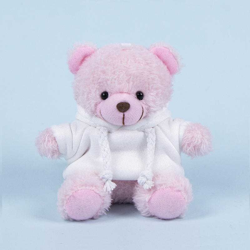 Lindo osito llavero colgante regalo creativo muñecas de peluche vestidas osito de peluche colgante de mochilas escolares para parejas