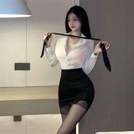 情趣内衣秘书制服火辣激情免脱诱惑撕扯床上纯欲性感空姐