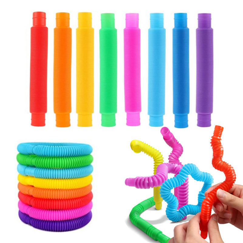 Cross-Border Pop Tube Colorful Stretchable Plastic Tube, Corrugated Stress Relief Tube, Stress-Relief Stretch Tube Toy Wholesale Cross-Border Pop Tube Colorful Stretchable Plastic Tube, Corrugated Stress Relief Tube, Stress-Relief Stretch Tube Toy Wholesale
