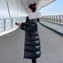 白鸭绒狐狸毛领羽绒服女长款修身显瘦加厚中长款羽绒服女大码女装