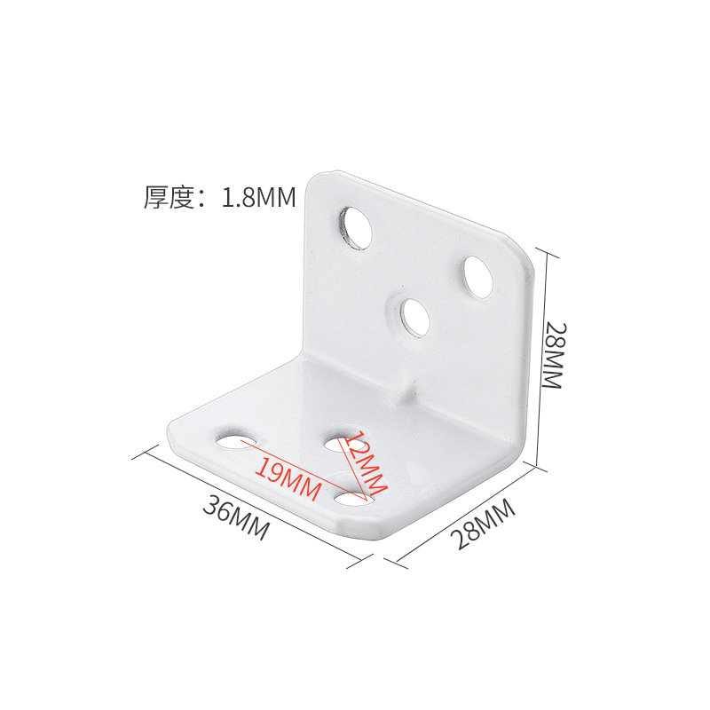 Código de ángulo de hierro engrosado ángulo reforzado placa de soporte de hierro soporte de estante Tipo L código de ángulo recto Partición Soporte mesa y silla pata muebles piezas de enlace