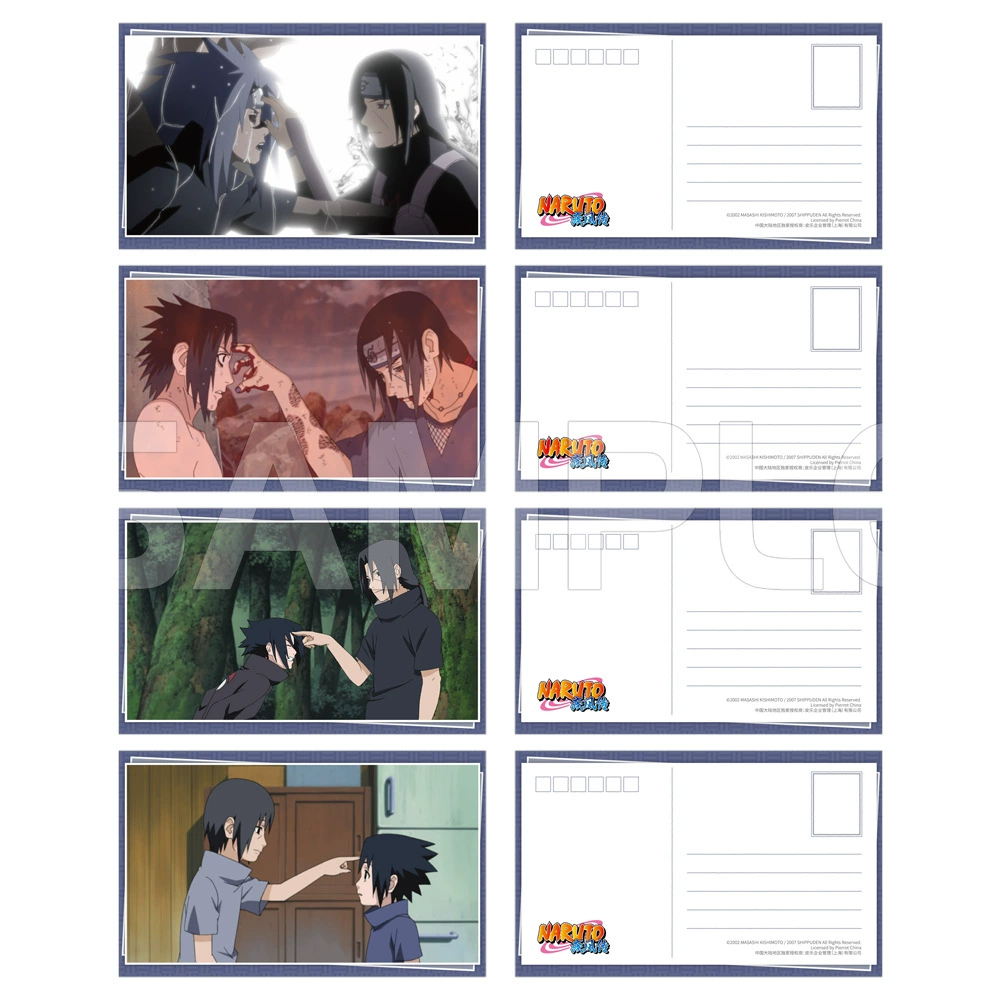 Почтовые открытки (Naruto) набор классических сцен — лицензированная коллекционная серия, 12 дизайнов, глянцевые принты