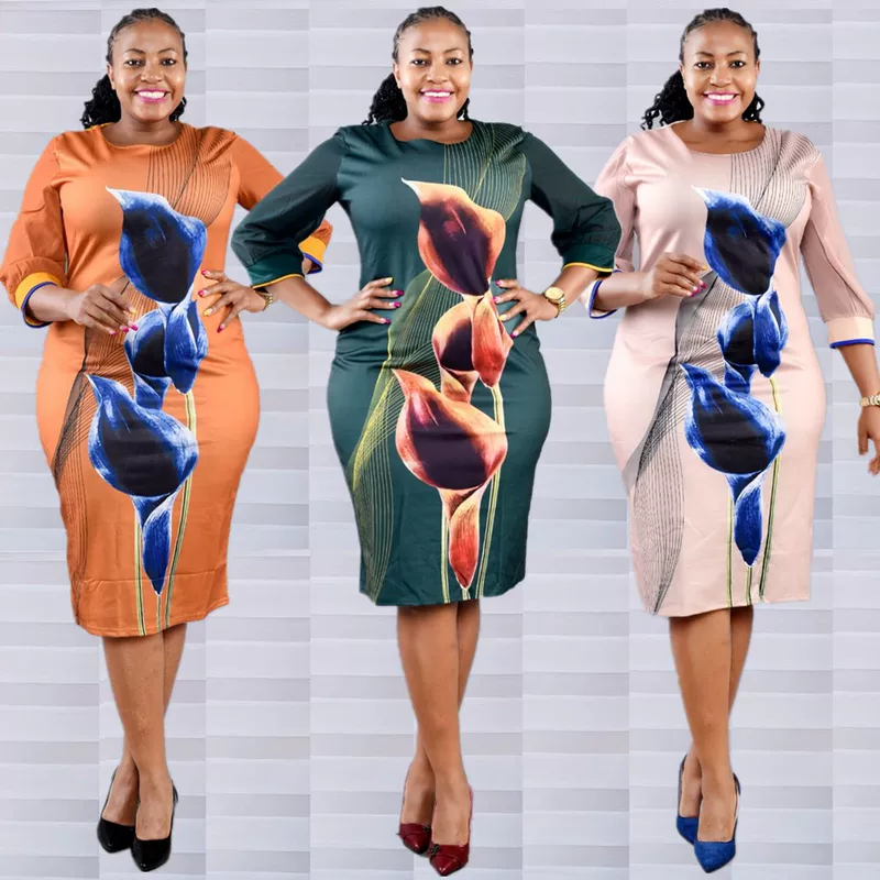 Dress, plus size, Amazon, round collar