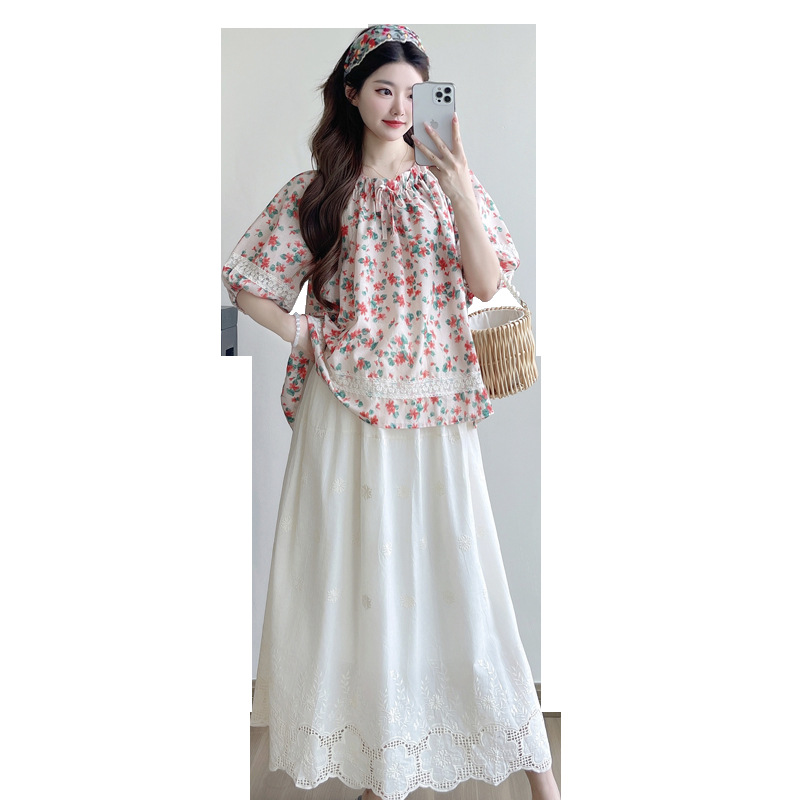 Retro lace summer doll for pregnant