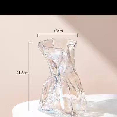 Nordic simple origami transparente florero ins estilo creativo Hotel B & B decoración florero de vidrio arreglo floral