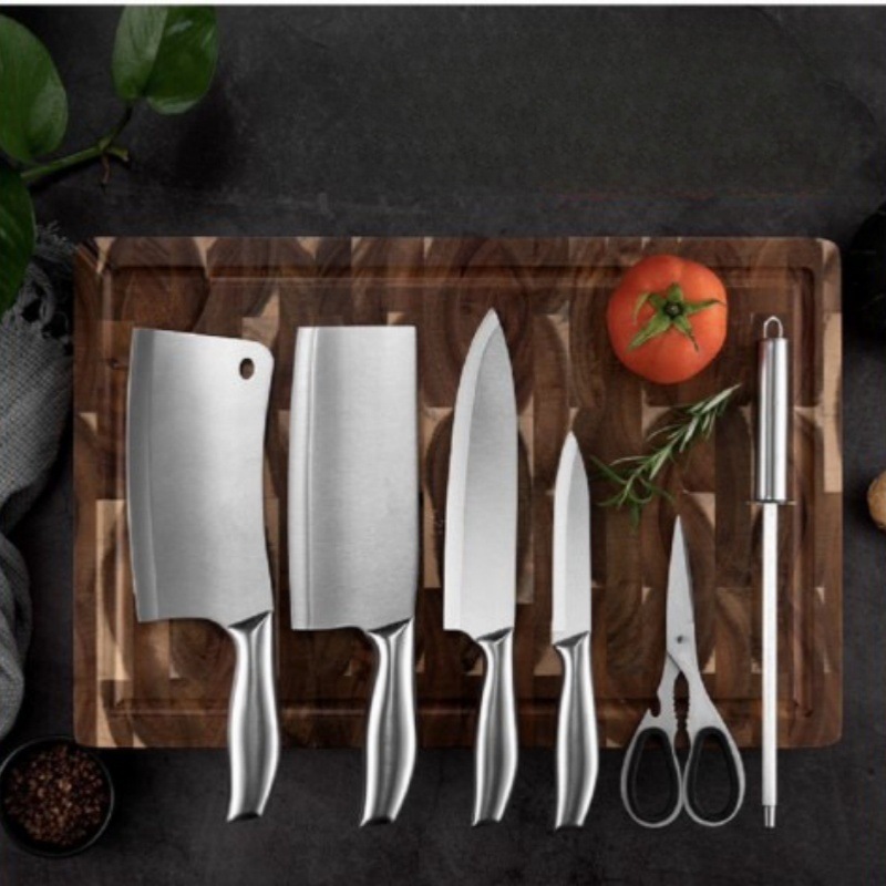 Comercio exterior de fábrica Venta caliente hogar conjunto completo de sandwich mango de seis piezas cuchillo conjunto traje cocina conjunto completo combinación cuchillo al por mayor