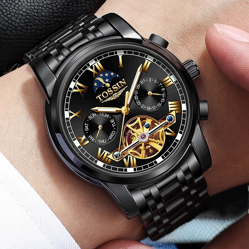 Official Authentic Qinlang New Men's Watch Fully Automatic Mechanical Watch Multi-Functional Ultra-Thin High-Quality Fashion Watch