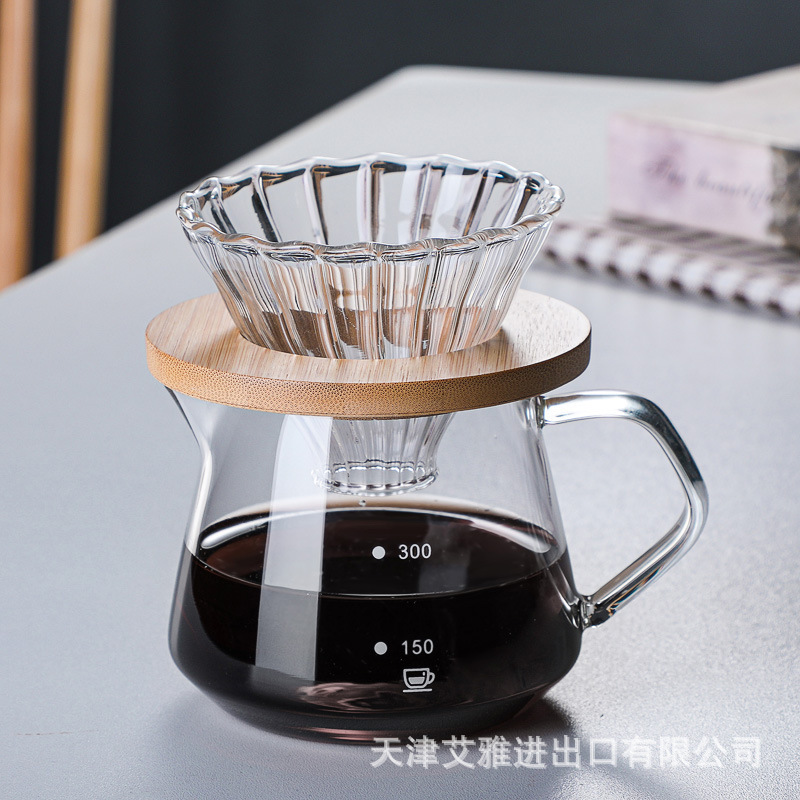 手淹れコーヒーシェアリングポット家庭用ドリップコーヒーフィルター高崩れガラスフィルターカップセットイタリアンスタイル|undefined