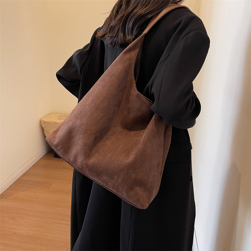 复古磨砂大包包女2025新款秋冬大容量单肩包高级感上班通勤托特包|undefined