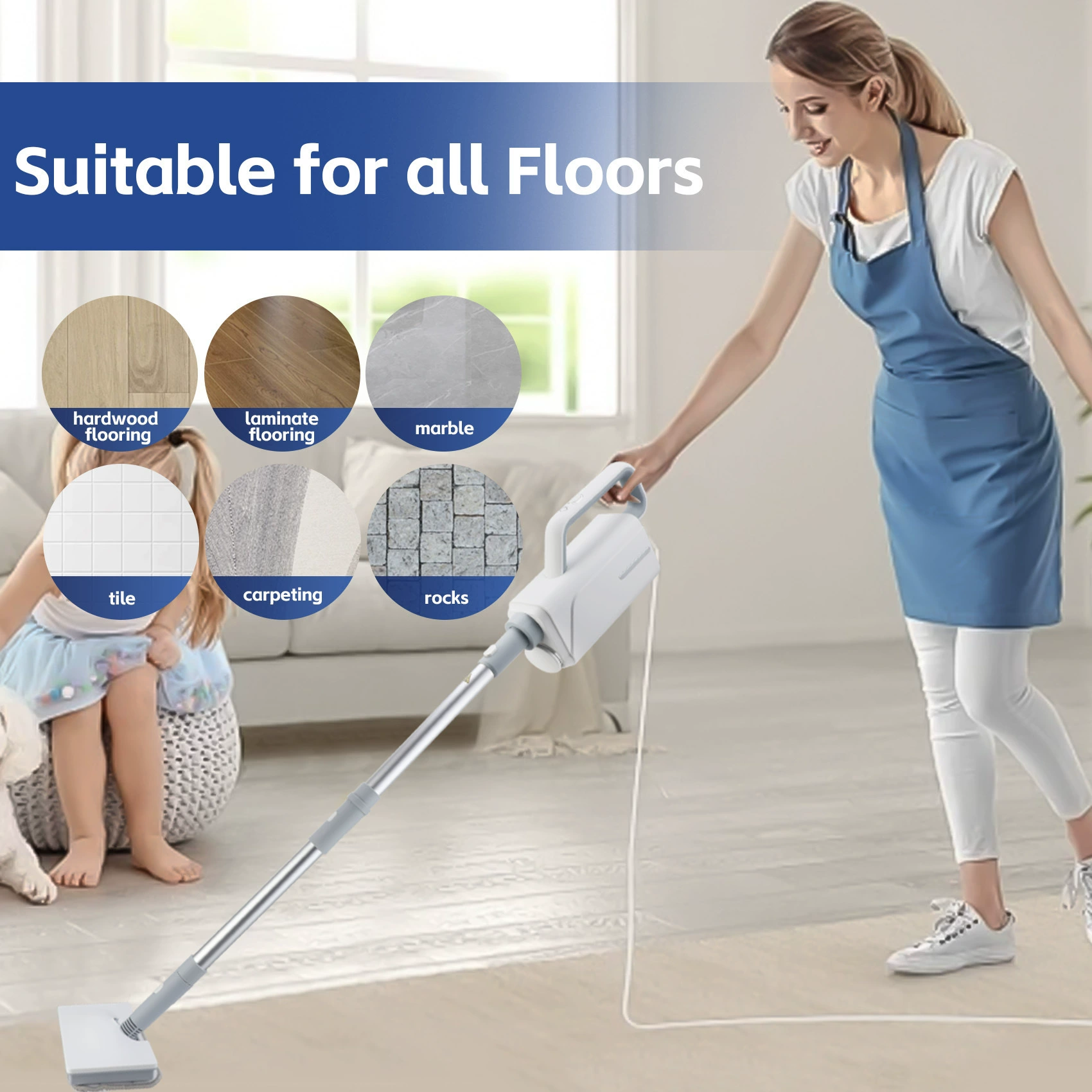 Multifunctional electric hygienic handheld mop for home use, for import