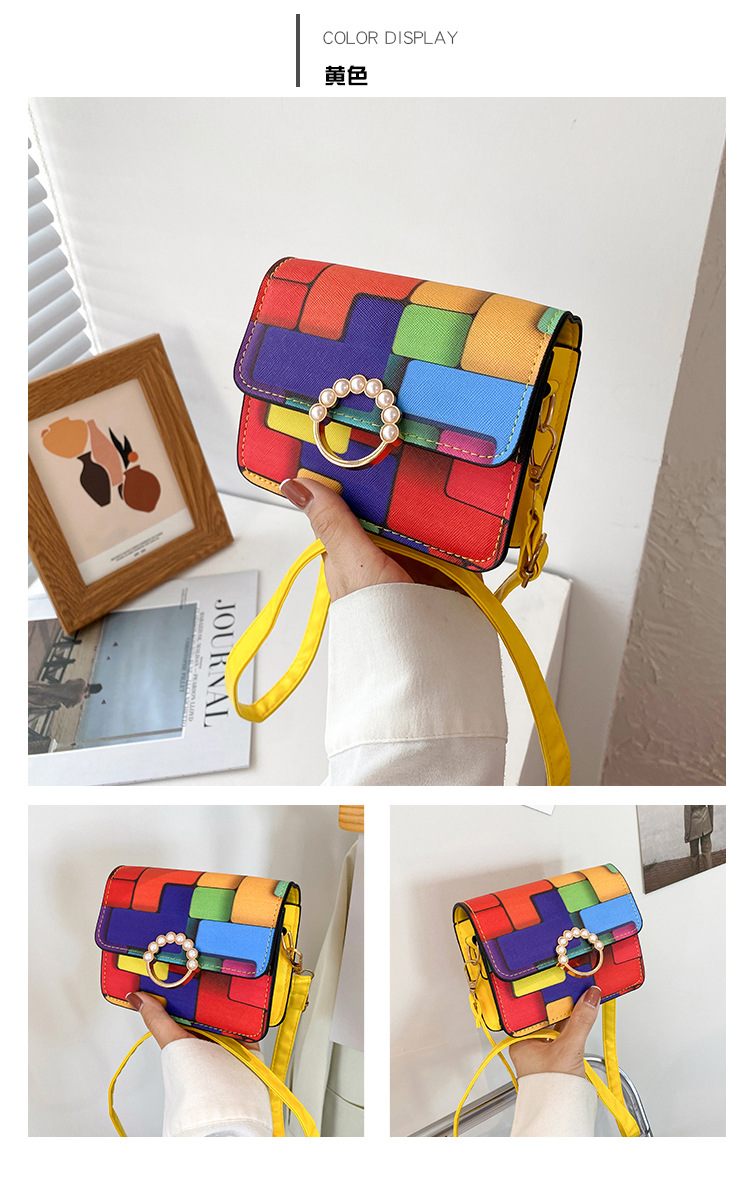 Korean Version Of Macaron Color Chain Bag Hit Color Shoulder Messenger Bag display picture 6