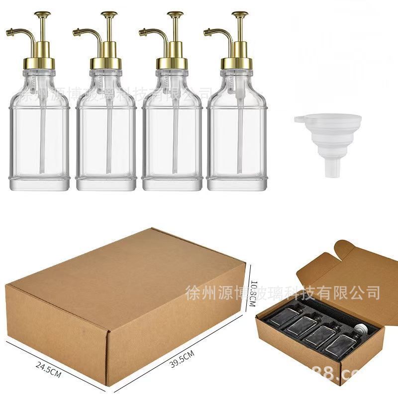 [골드] 스티커 깔때기가 포함된 펄 코튼 4개 포장, 투명