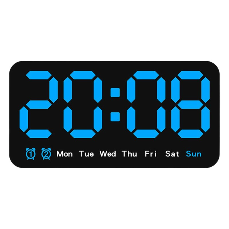 Новые настенные часы Простой Большой экран висит двойного назначения часы гостиная часы ремешок температура Многофункциональный Будильник 6638