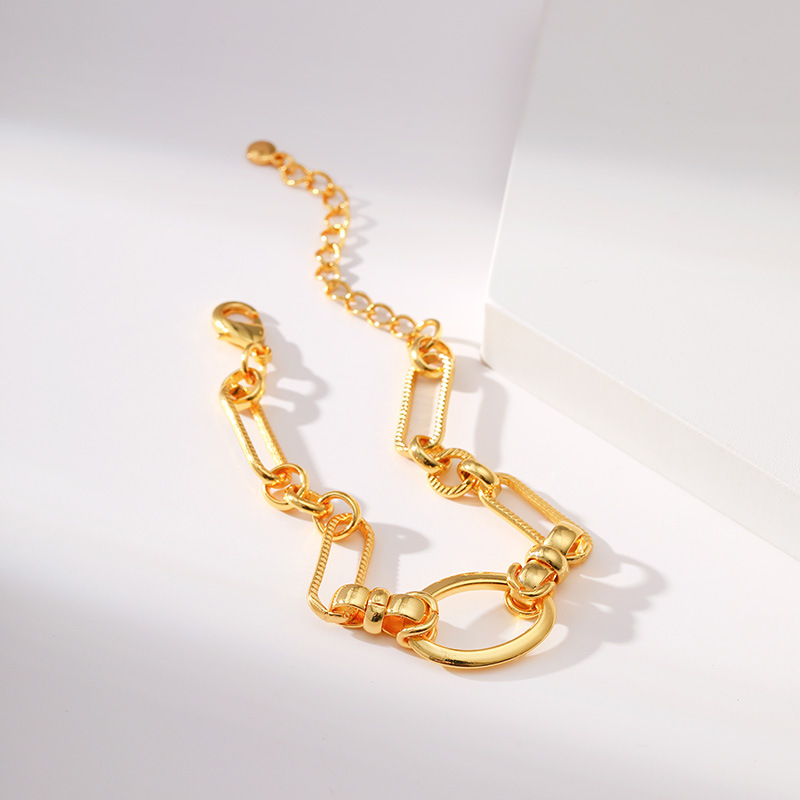 Retro Geometric Copper Bracelets 1 Piece