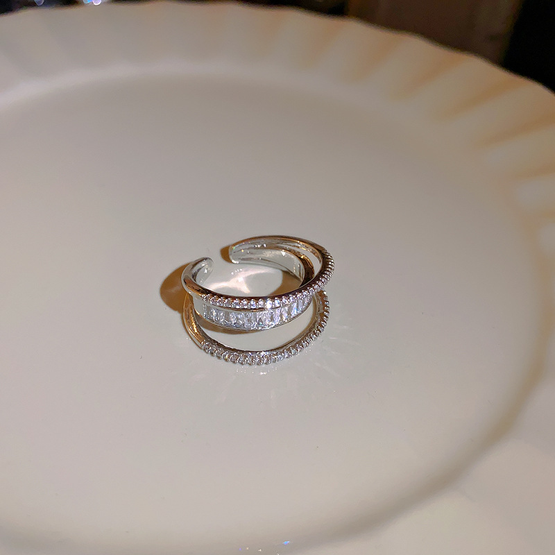 Einfacher Stil Geometrisch Kupfer Inlay Künstliche Edelsteine Offener Ring display picture 12