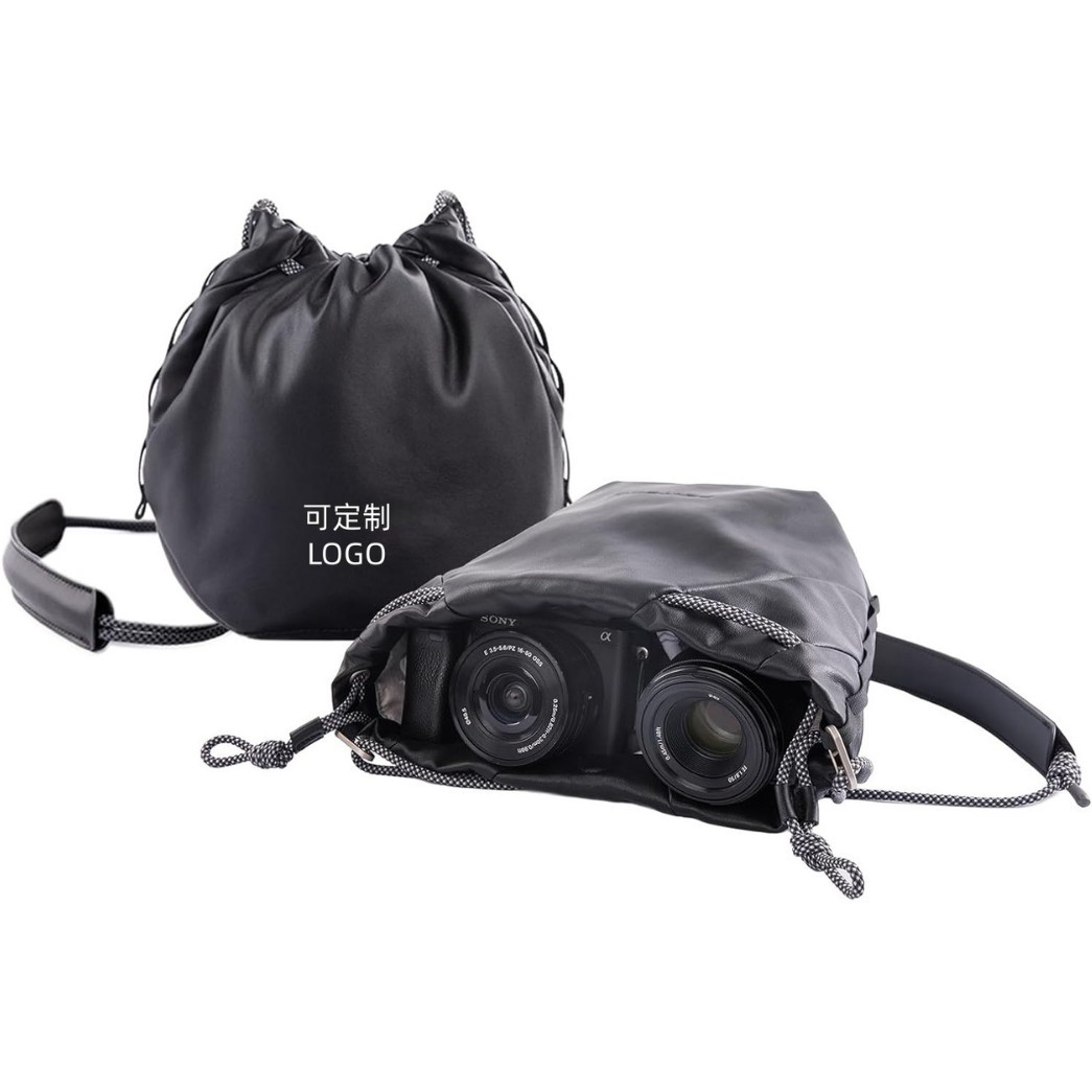 Drawstring Lightweight Camera Bag Photography Crossbody Travel Digital Bag Waterproof Anti-Slip Large Capacity Camera Accessories Storage Bag