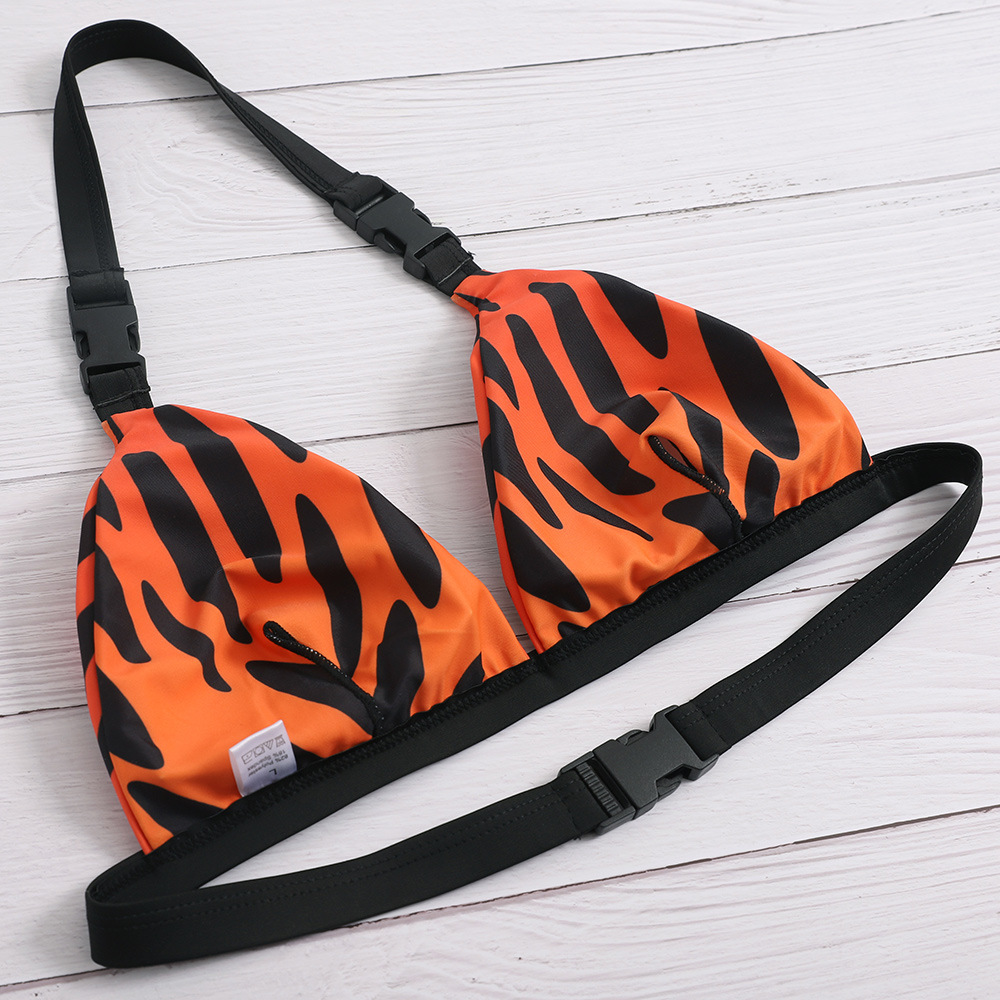 Buy quality Swimsuit 2021 New Bikini Sexy Leopard Print Halter Three