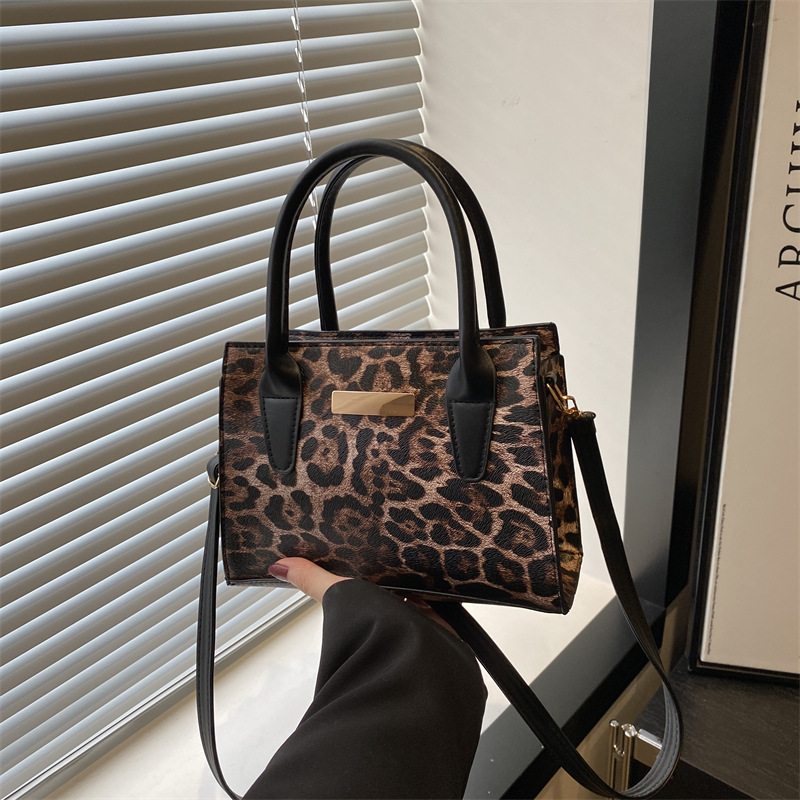 2024, nuevo leopardo personalidad bolso de hombro, moda casual, bolso de moda, bolso de moda, bolso pequeño, bolso cuadrado