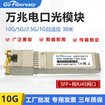 万兆电口模块 SFP+转RJ-45网口 SFP-10G-T光转电30米 兼容锐捷H3C