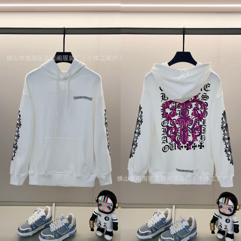 2025跨境爆款高品质Chrome Hearts克罗芯男女印花长袖圆领卫衣潮|undefined