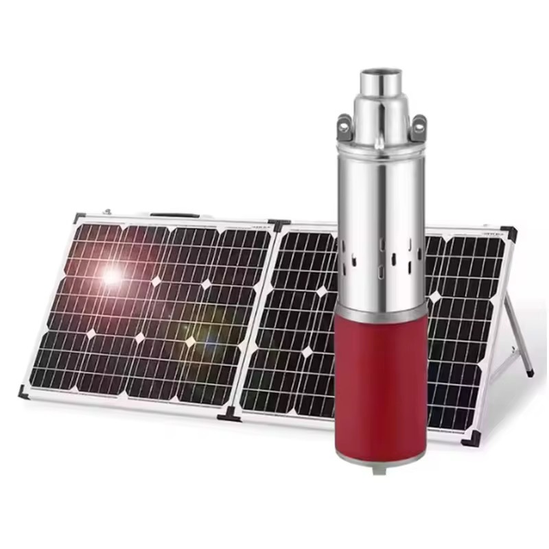 Dc12v24 bomba de tornillo solar 48v pequeña bomba de agua solar DC cepillo eléctrico bomba sumergible de pozo profundo para perforación