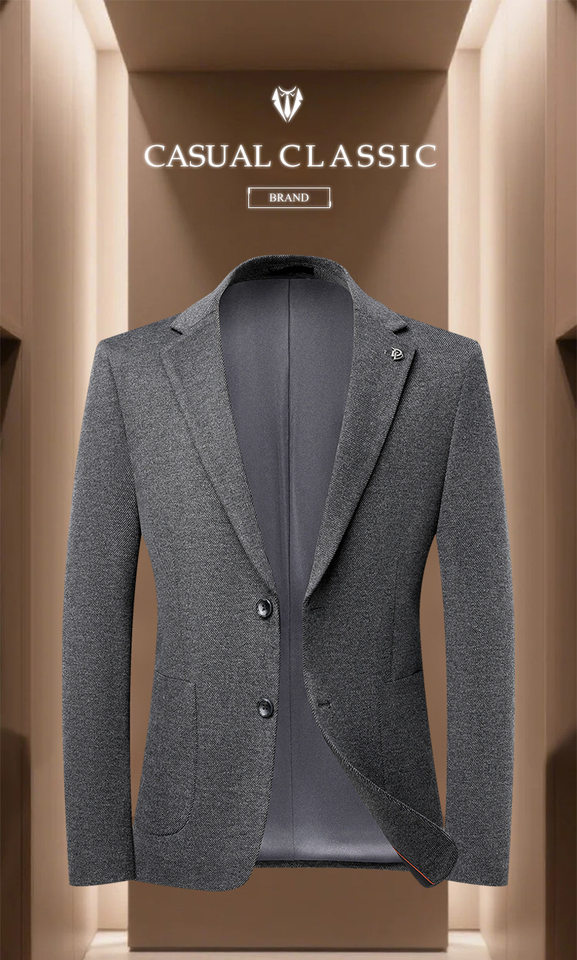Áo vest nam dáng ôm chất liệu dệt kim chống nhăn, tay dài cổ vest một hàng hai cúc — Màu nâu cà phê, Xám nhạt, Xám đậm chi tiết 1