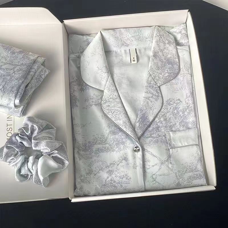 新しいパジャマの女性の夏の氷の薄い半袖ins風の高級感は女性の部屋の服のスーツを着ることができます。|undefined