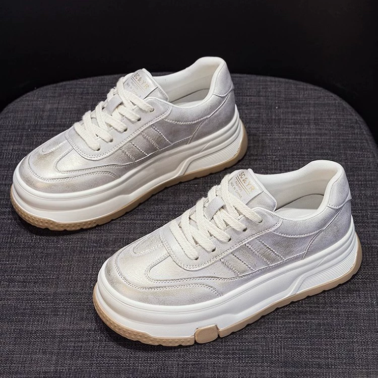 Белые кроссовки на платформе Pearl/Champagne, размер 35-40, повседневные спортивные кеды для подростков